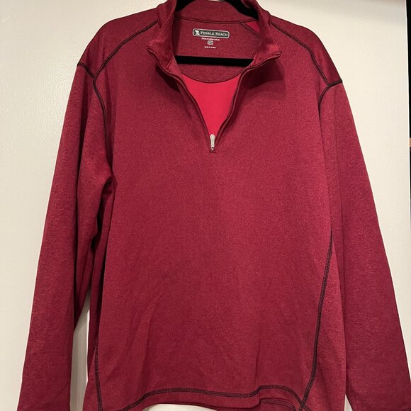 Pebble Beach Performance Red Quarter Zip Long Sleeve Size XL (Great Condition💗 - Picture 2 of 7